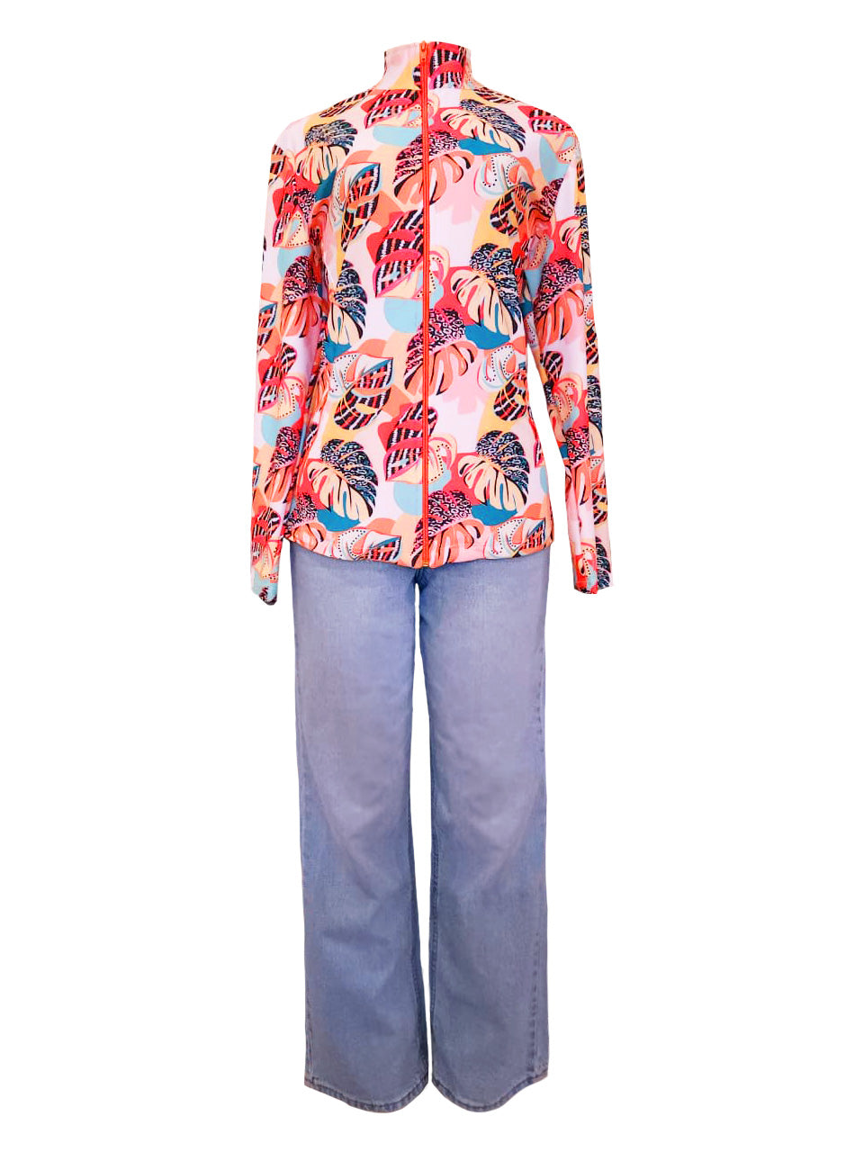 Long Sleeve Zip-up Top